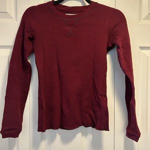 Everlane The Organic Cotton Waffle Tee in Oxblood XS